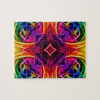 Rainbow Rose Kaleidoscope Jigsaw Puzzle