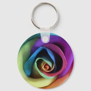 Rainbow Rose Keychain