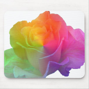 rainbow rose mouse mat