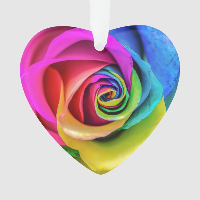 Rainbow Rose Ornament (Front)