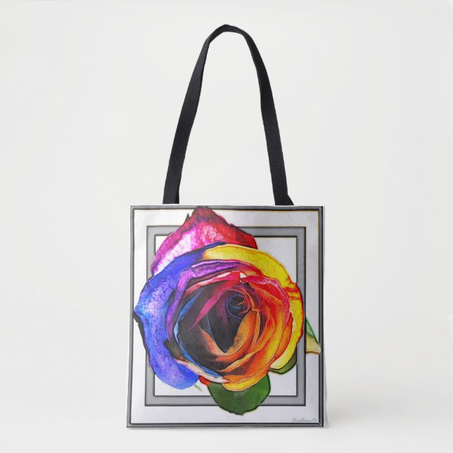 Rainbow Rose   Tote Bag (Front)