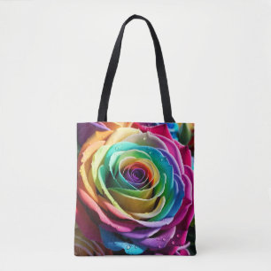 Rainbow Rose  Tote Bag