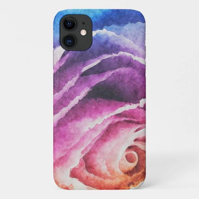Rainbow Rose Watercolor Print Case-Mate iPhone Case (Back)