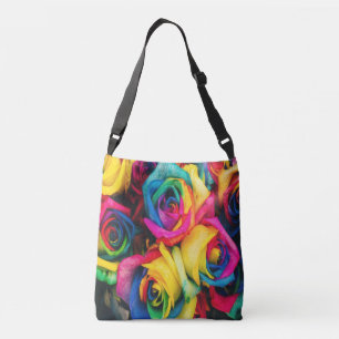 Rainbow Roses Bouquet Crossbody Bag