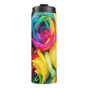 Rainbow Roses Bouquet Thermal Tumbler