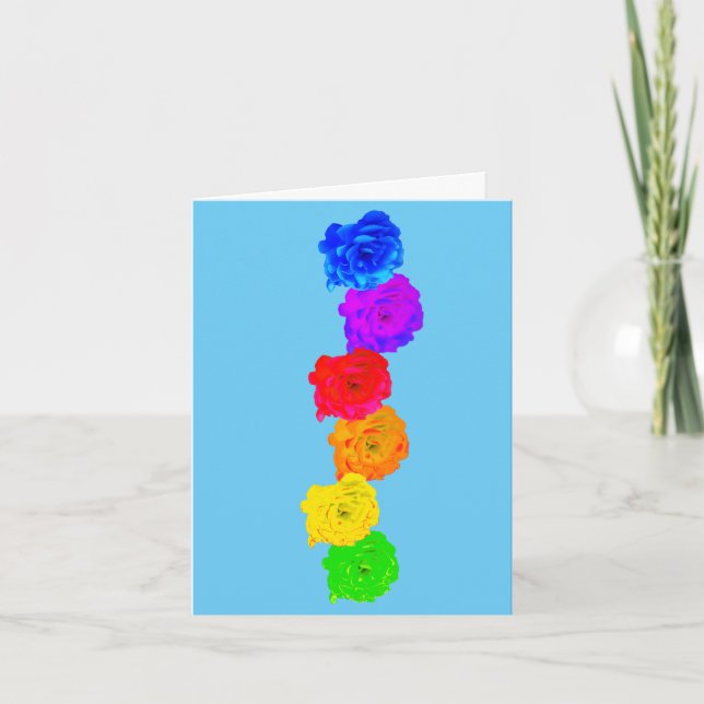Rainbow Roses  Card (Front)
