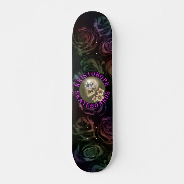 Rainbow Roses (Dark) Precious Metal Skateboard (Front)
