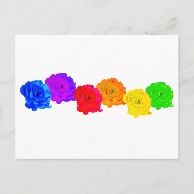 Rainbow Roses Holiday Postcard (Front)