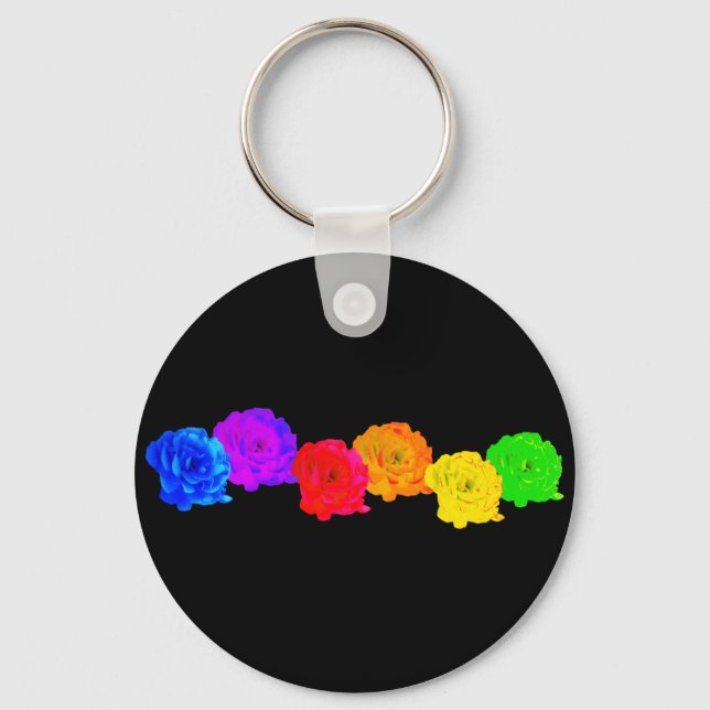 Rainbow Roses Key Ring (Front)