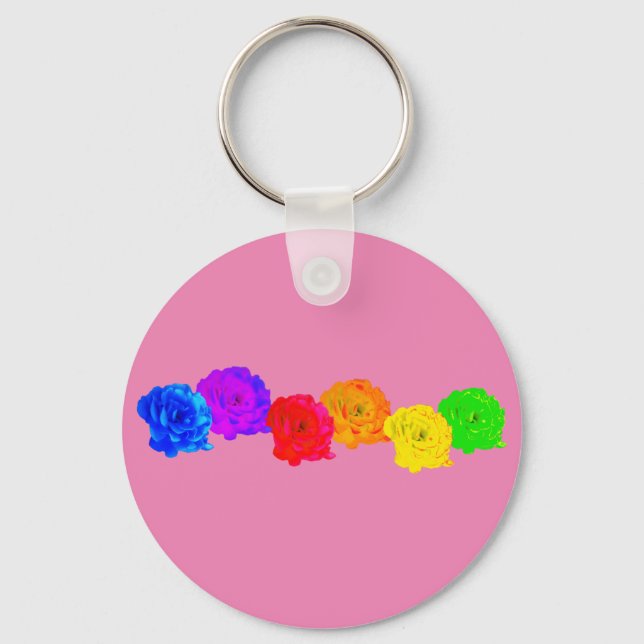 Rainbow Roses Key Ring (Front)