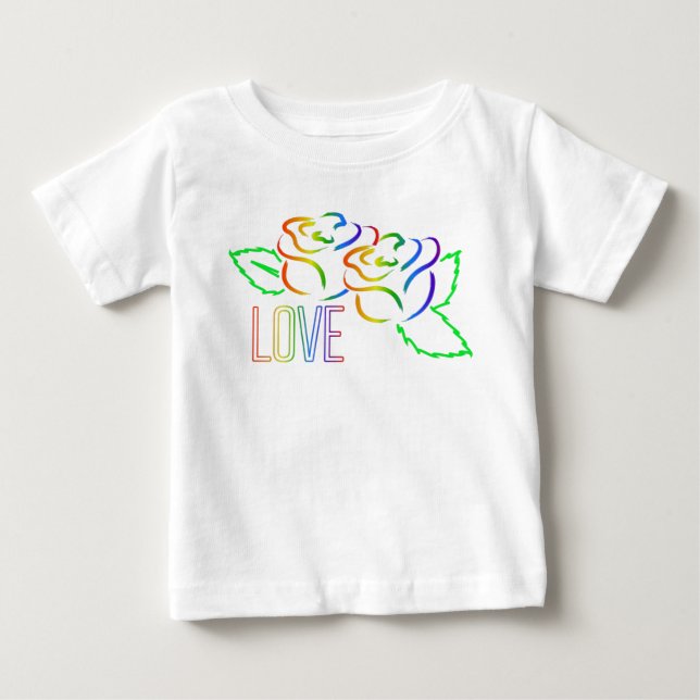 Rainbow Roses Love Baby T-Shirt (Front)