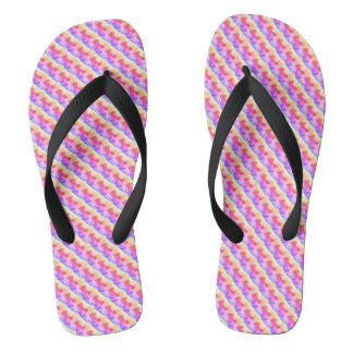 Rainbow roses pattern flip flops
