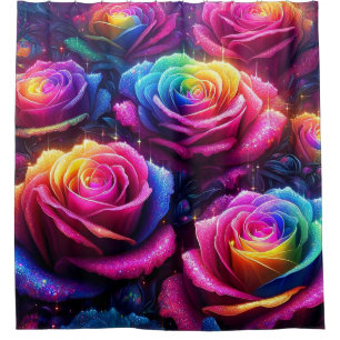 Rainbow Roses Shower Curtain