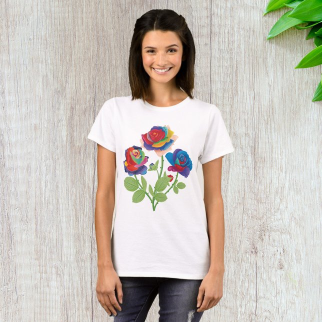 Rainbow Roses T-Shirt (Creator Uploaded)