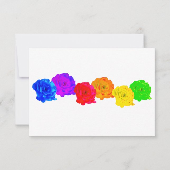 Rainbow Roses  Thank You Card (Front)