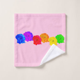 Rainbow Roses Wash Cloth