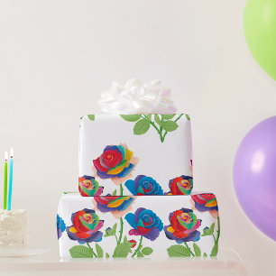 Rainbow Roses Wrapping Paper