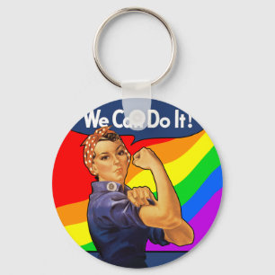 Rainbow Rosie Key Ring