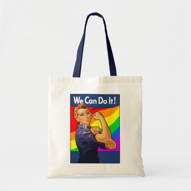 Rainbow Rosie Tote Bag (Front)