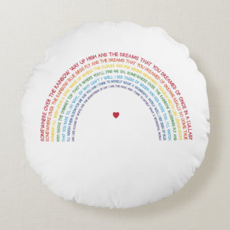 Rainbow Round Throw Pillow, Somewhere Over Rainbow Round Cushion