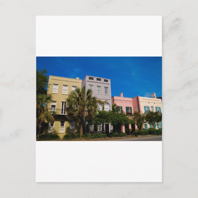 Rainbow Row Charleston, SC Postcard (Front)