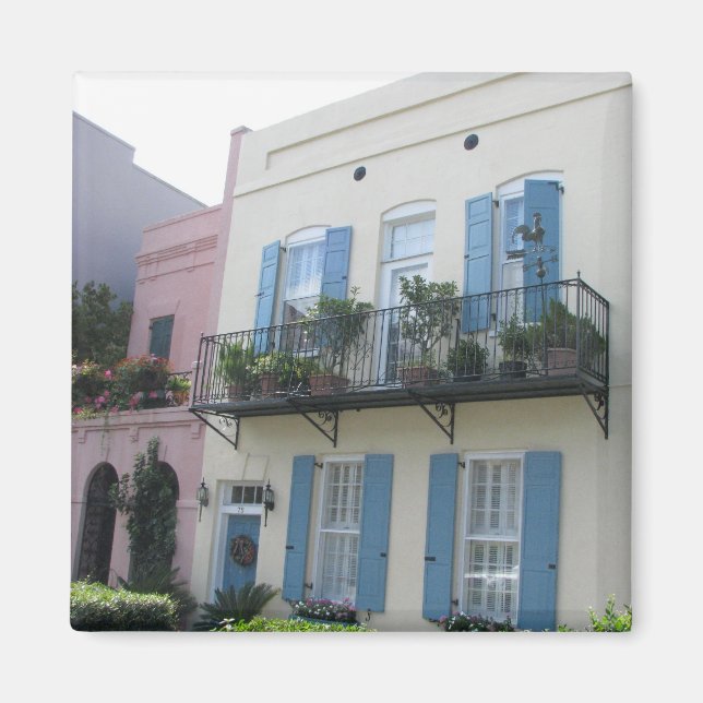 Rainbow Row Houses, Charleston SC Magnet (Front)