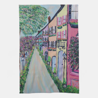 Rainbow Row Tea Towel