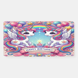Rainbow Royalty Unicorns Banner