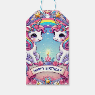 Rainbow Royalty Unicorns Gift Tags