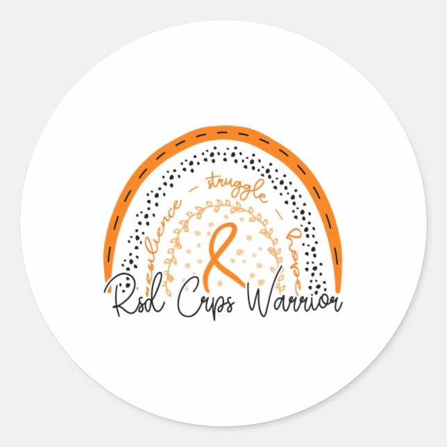 Rainbow Rsd Crps Warrior  Classic Round Sticker (Front)