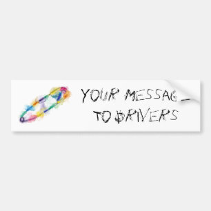 Rainbow Safety Pin Bumper Sticker