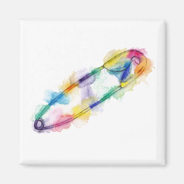 Rainbow Safety Pin Magnet (Front)