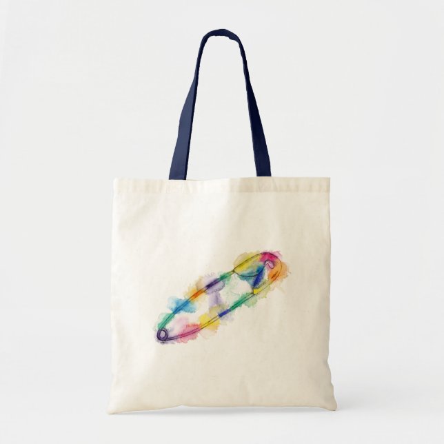 Rainbow Safety Pin Tote Bag (Front)