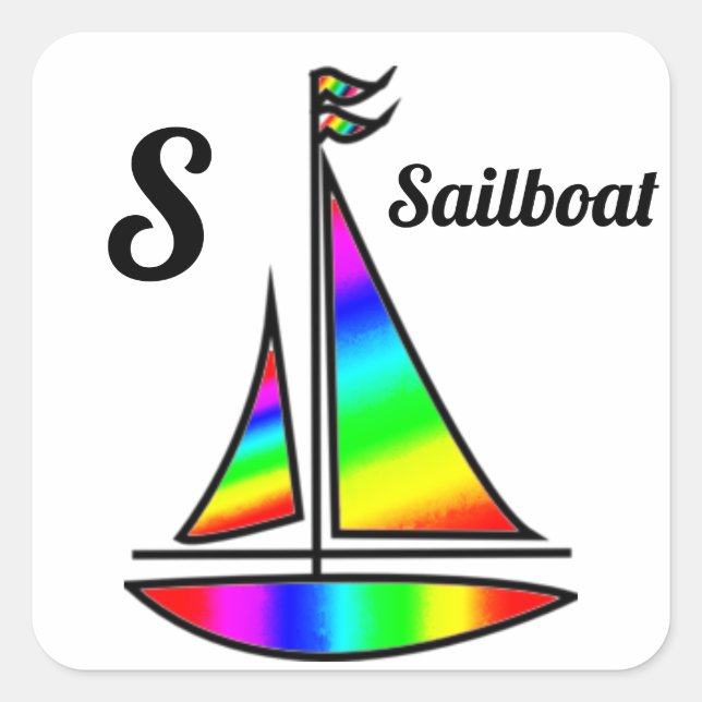 Rainbow Sailboat Stickers (Front)