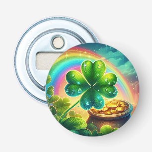 Rainbow Saint Patrick's Day clover Bottle Opener