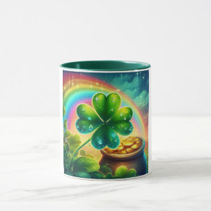 Rainbow Saint Patrick's Day clover Mug