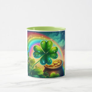 Rainbow Saint Patrick's Day clover Mug
