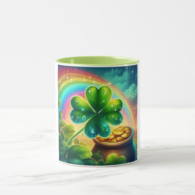 Rainbow Saint Patrick's Day clover Mug (Center)