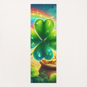 Rainbow Saint Patrick's Day clover Yoga Mat