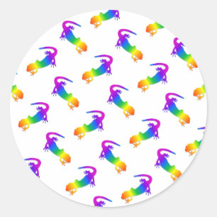 Rainbow Salamander Classic Round Sticker