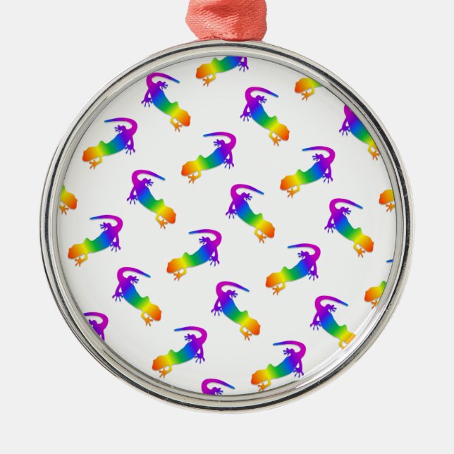 Rainbow Salamander Metal Tree Decoration (Front)