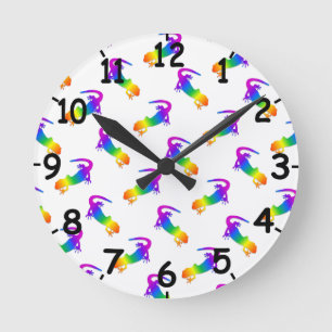 Rainbow Salamander Round Clock