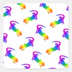 Rainbow Salamander Square Sticker