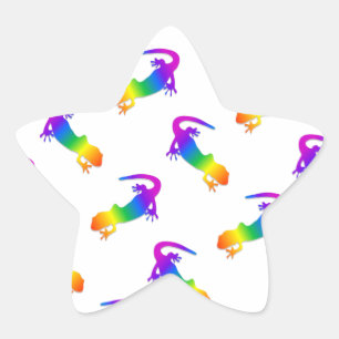Rainbow Salamander Star Sticker
