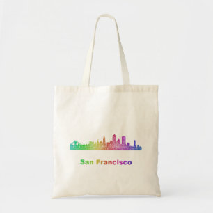 Rainbow San Francisco skyline Tote Bag