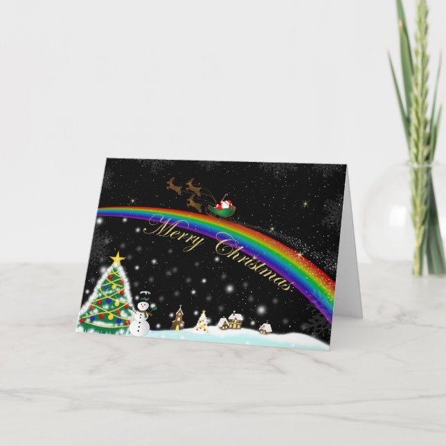 Rainbow Santa Christmas Card (Front)
