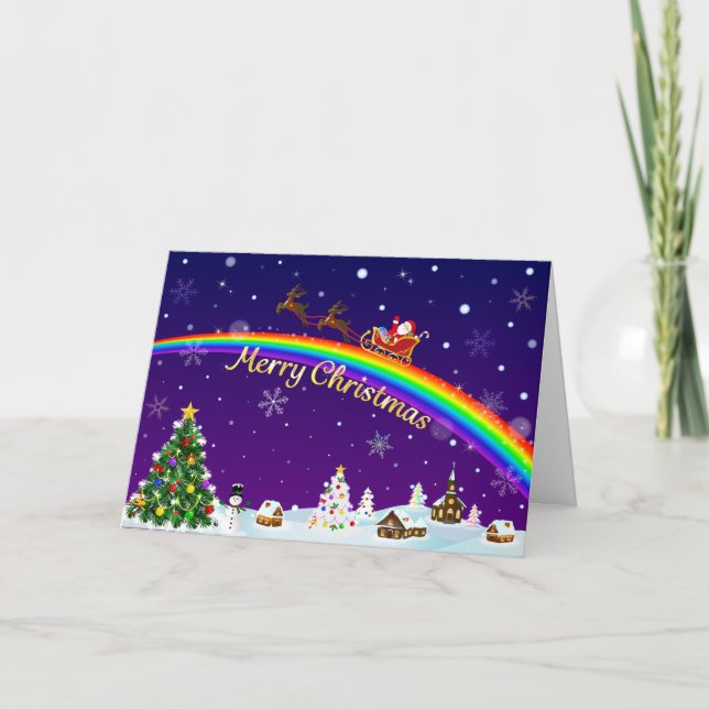 Rainbow Santa Claus Card (Front)