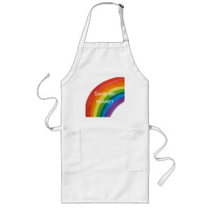 RAINBOW Save my planet (customisable) Long Apron