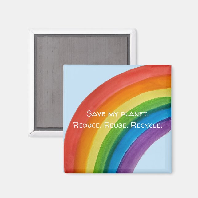 RAINBOW Save my planet (customisable) Magnet (Front/Back)