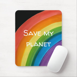 RAINBOW Save my planet (customisable) Mouse Mat
